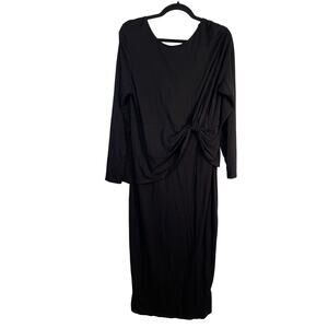 ASOS Design, Size 14 Maternity, Black Maxi Dress, Open Back, Bodycon, EUC